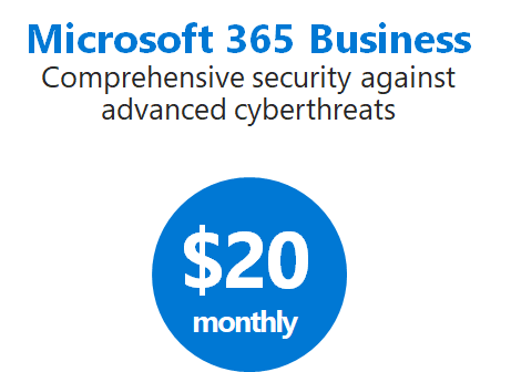 Microsoft 365 Business cost